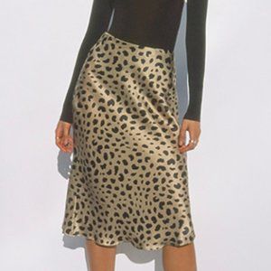 Realisation Par Satin Skirt - Wild Things Leopard Print